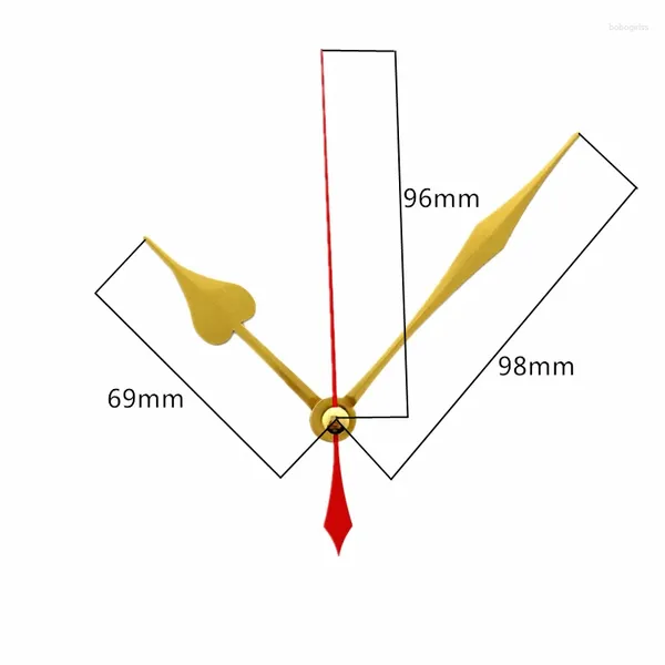 Accesorios de relojes Flechas doradas para la pared MAQUINARIA MANECHA MANECHA Big Mecanismo de cuarzo con agujas Broz de movimiento central Herramienta de bricolaje SE