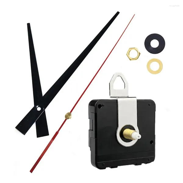 Accesorios para relojes Mecanismo de movimiento de reloj de eje largo Batería silenciosa Mecanismo de cuarzo con manecillas y colgador para kits de reparación de pared DIY