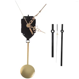 Horloges Accessoires Mute Quartz Pendule Murveau d'horloge Mur de mouvement long Arbre Mécanisme en métal et kit de mains