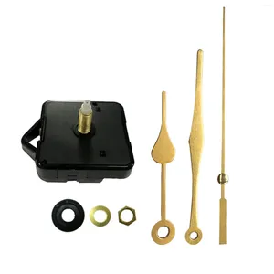 Accessoires d'horloges à Quartz sans tic-tac, Kit de mécanisme de mouvement d'horloge murale avec 3 pièces de rechange silencieuses en or