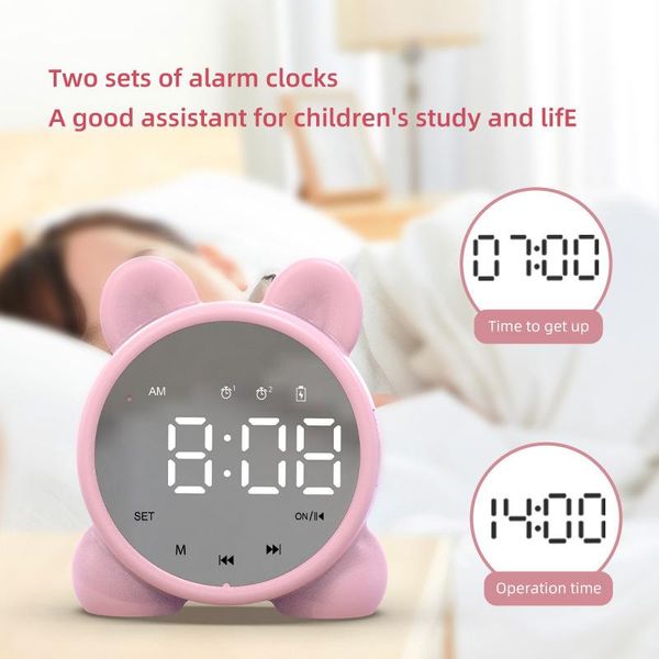 Horloges Accessoires Autres Enceinte Bluetooth pour enfants Réveil Sommeil Chevet Réveil numérique Température Snooze