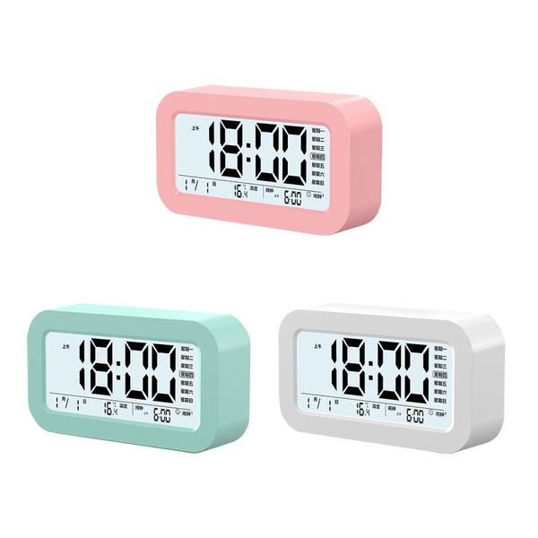 Horloges Accessoires Autre Réveil Numérique Miroir de Table LCD Avec Température Affichage de la Date Triple Alimenté par Batterie