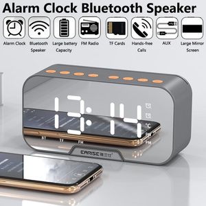 Klokken accessoires andere FM Radio Alarm Clock Wireless Bluetooth Music Player Mirror LED Digitale tabel met Dual Mode Electronic Desk Watc