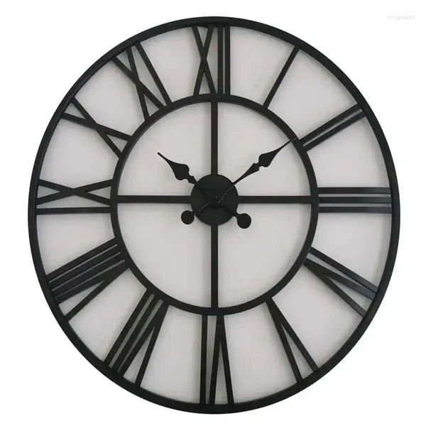 Accesorios para relojes, reloj de pared analógico de plástico con Número romano, parte trasera abierta, decoración Digital negra, alarma, piezas de reloj, decoración de habitación