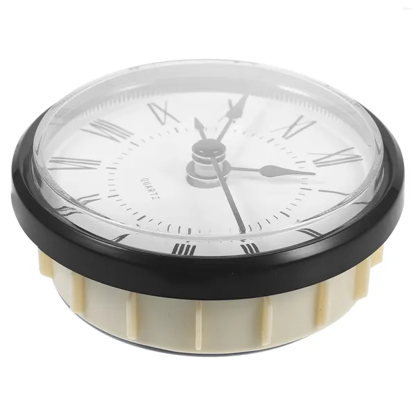 Horloges Accessoires Horloge ronde INSERT 3 pouces Quartz Fit-up Mouvement Temps Blanc Cadrée Blanc Black Trim