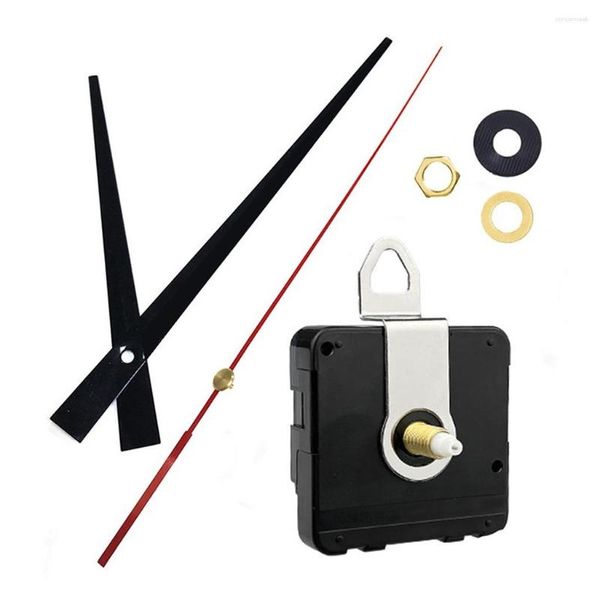 Conjunto de accesorios para relojes, mecanismo de movimiento de reloj silencioso, mecanismo de relojería de cuarzo con agujas, manecillas y colgador para piezas de pared DIY