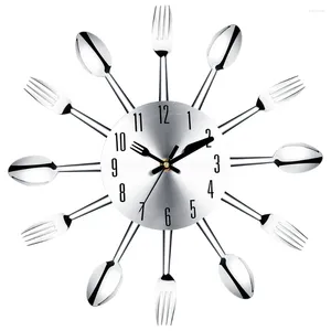 Horloges Accessoires Couteau En Acier Inoxydable Et Fourchette Cuillère Cuisine Restaurant Horloge Murale Décoration De La Maison
