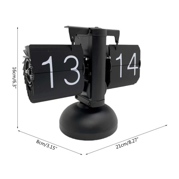 Clocks Automatic Flip Digital Clock 24 heures Table Page de virage en acier inoxydable