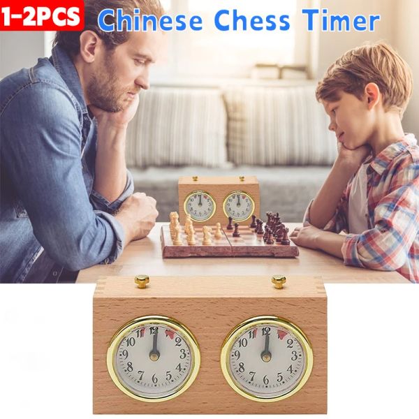 Relojes Temporizador de ajedrez chino Madera Reloj mecánica Relojes mecánicos Contado mecánico hacia abajo