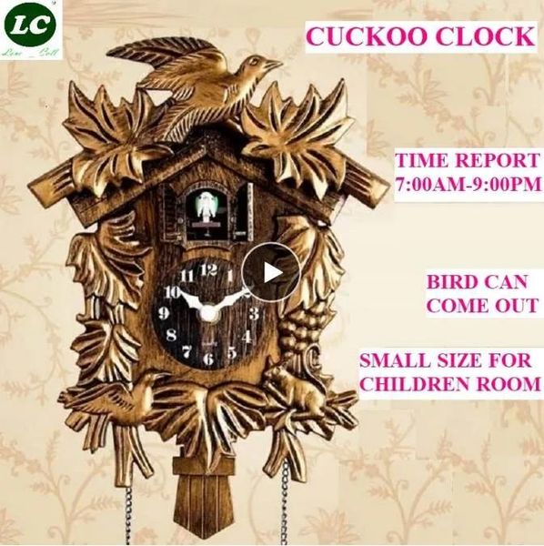 Relojes Reloj de cuco Reloj de pared de salón Reloj despertador de cuco pájaro Reloj de pared decoraciones de unicornios para niños alarma de día para el hogar