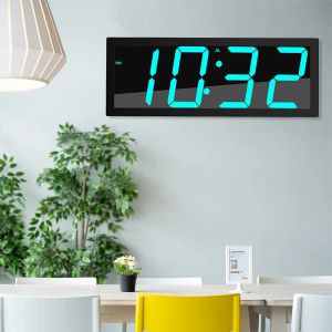 Clocks numérique mur d'horloge de contrôle de l'application alarme d'alarme Date de temps / température SON ACTIVATEZ LE COUNTDOWN STAPELless Alarme de luminosité avec snooze