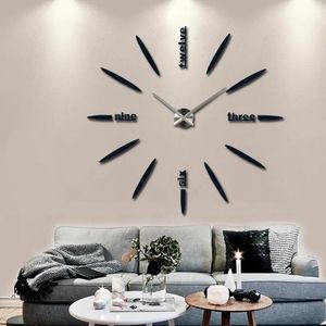 Horloges bricolage horloge murale grand sans cadre design moderne montre horloge maison chambre décoration cadeau créatif mur dans le salon