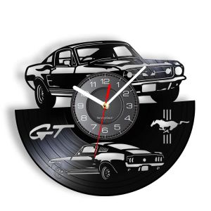 Klokken GT Premium Fastback Sports Car Vinyl Album Record Wall Clock voor man Cave Room Automobile Home Decor Hanging Silent Quartz Watch