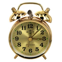 Relojes Horseshoe Mechanicada de oro Manual de despertador Vetege Reloj de metal Vintage lindo para decoración de habitaciones Collections o regalo