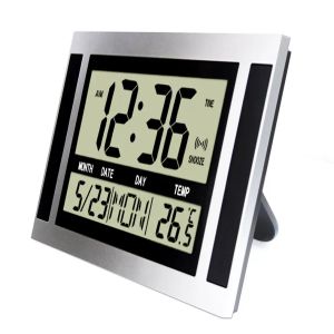 Klokken Hot 2024 Nieuwe LCD Digitale wandklok Big nummer Tijd Tabel Alarmklok Modern Design Office Home With Thermometer kalender