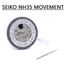 Horloges Japon Seiko NH35 NH35A 24 bijoux haute précision mécanique mouvement automatique Date de jour blanc 3 heures couronne 3.8'clock couronne