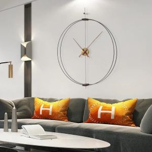 Clocks Luxury Round Wall Clocks Livraison gratuite Grand bois moderne Mur Murale salon inhabituel Oologio da Parete Home Decoration