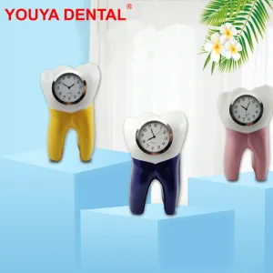 Klokken moderne tand vormtafel klok creatieve stille bureau klok voor tandheelkundige kliniek decor tandheelkunde ornamenten artcraft tandarts geschenken nieuw