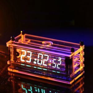 Relojes nvarcher vfd reloj pantalla transparente visualización de escritorio LED digital Reloj creativo Inicio Reloj Pantalla VFD VFD