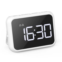 Horloges Oria LED Mornière Miroir Mini Bureau Corloges de siettement d'alarme numérique multifonctionnelle avec chargement USB pour le bureau à domicile Trave