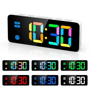 Horloges Oria LED Corloges numériques RVB RV Allows Colorful moderne Table Clock avec un écran 12 / 24H pour la maison Home Meilleur cadeau