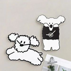 Clocks Running Dog Wall Cartoon ACRYLIC Fashion Watches Practical Cute Puppy Animal Living Room Chadow Decor Home Kids Gift 240329