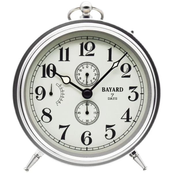 Horloges sept jours de mouvement mécanique horloge d'alarme métallique horloge moderne