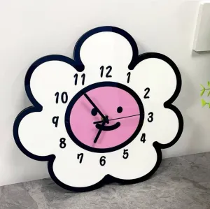 Klokken Sun Flower Creative Cartoon Silent Decoration Wall Clock, Living Room, Kindergarten Store Studio, Art and Minimalistisch Watch