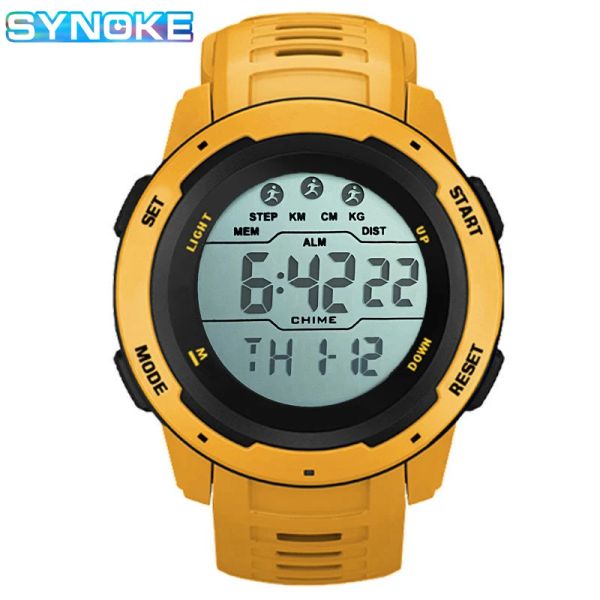 Clocks Synoke Marque Men Digital Watch Mens Sports Watchs Fonction de synchronisation ALLOCK ALANCHE ARRÉPRÉPORT DE LA MONTRATION DU DIGILE 50M