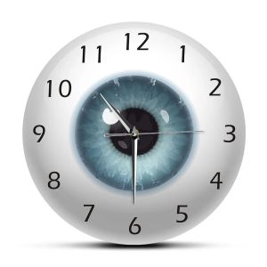 Horloges The Eye Eye Ground avec la beauté Contact Pupil Core View View Ophthalmology Mute Mur Horloge Optical Store Novelty Wall Watch Gift