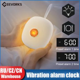 Relojes TSBC670 Silent Vibration Clock Clock Estudiantes Wake Up Strong Wake Artifact Creative Linte Pet Mute LED Digital Reloj