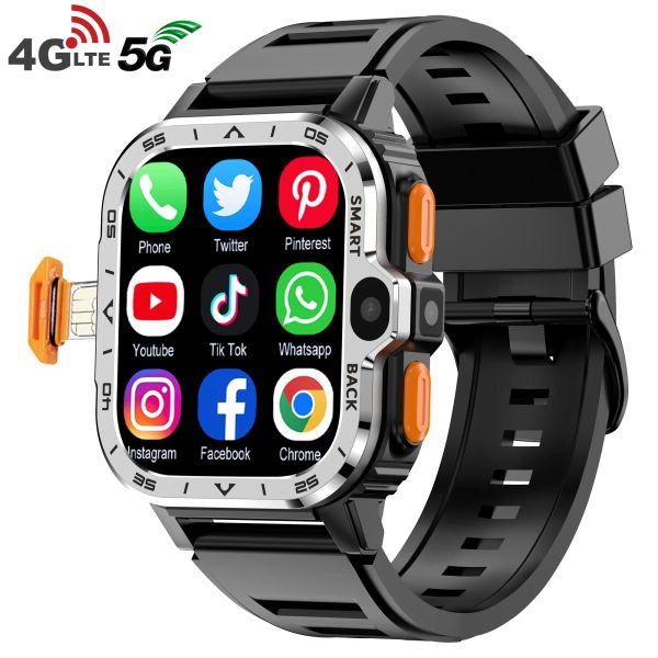 Horloges Valdus PGD Android Smart Watch Men GPS 16G / 64G ROM Storage HD Dual Camera NFC 2G 4G SIM Card WiFi Wireless Fast Internet Accès