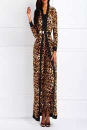 Clocolor Women Suit sets Sexy Leopard Print Dames Spring Automne Automne à manches longues Pantans de pantalons de mode décontractés Y20014605882