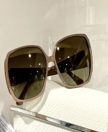 Cloe S zonnebril naakt vierkant bruin gearceerde vrouwen bril designer tinten met box4298118