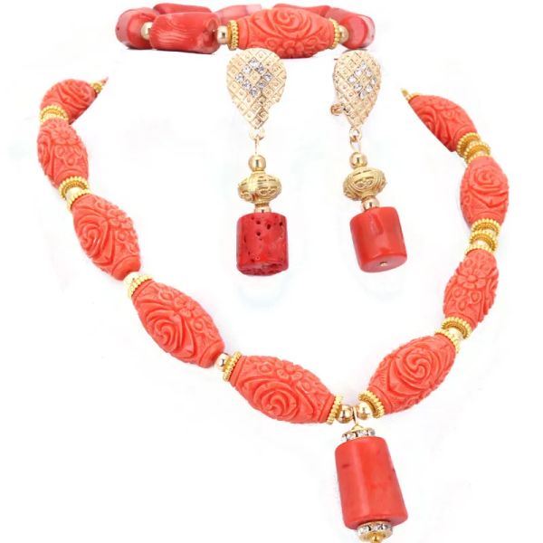 Cloisonne Dudo – ensemble de bijoux en corail pressé, perles de mariage, diviseur de fleurs, collier en corail, ensemble de bijoux, 2022