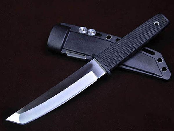 17T Tanto Point Cuchillo de hoja fija Acampar al aire libre Senderismo Supervivencia Cuchillos rectos con funda ABS K