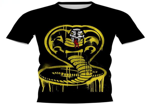 Cloocl Action Movie Cobra Kai 3D Tshirts imprimés pour hommes Vêtements décontractés Slim Short Street Style Street Style Teens Tops2766375
