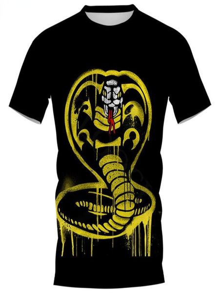 Cloocl Action Movie Cobra Kai 3D Tshirts imprimés pour hommes Vêtements décontractés Slim à manches courtes Shirts Street Style TOPS6213416
