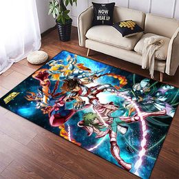 Cloocl anime les Chevaliers du zodiaque tapis 3d Print Floor Mat salon de salon tapis de flanelle douce pour garçons