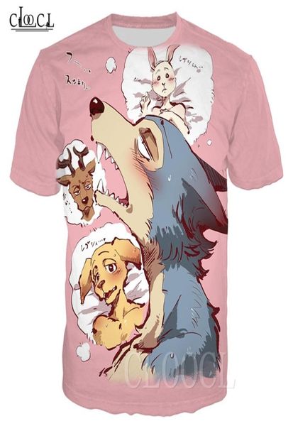 CLOOCL dessin animé Anime BEASTARS t-shirts t-shirt Harajuku sweats pulls impression 3D loup cerf Animal été hommes femmes t-shirt 210324636469