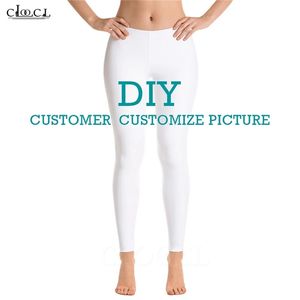 CLOOCL mode bricolage Legging femmes taille haute 3D impression numérique Leggings personnalisé femmes Fitness Drop 220707