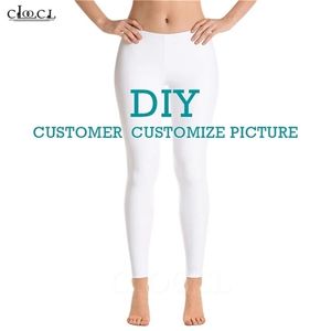 CLOOCL Mode DIY Legging Femmes Taille Haute 3D Impression Numérique Leggings Personnalisé Femmes Fitness Drop 220708