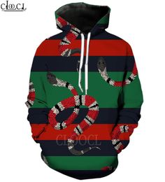 Cloocl Red Black Snake Hoodie 3D Print Sweet Sweatshirt Men de manteau à capuche drôle Couples Unisexe Couples Pilovers9333942