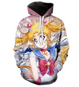 Cloocl Sailor Moon Hoodies Rôle de dessin animé Sweatshirts Mentes Femmes Vernites Loose Pouts de la personnalité DIY Vêtements imprimés 27670077136839