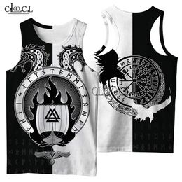 ClooCl Viking Symbool Tattoo Raven 3D Gedrukt Men Shirt Vest Harajuku Fashion Summer Streetwear Unisex tanktops Drop 220622