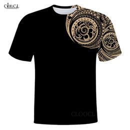 Cloocl Viking Tattoo Polynesische stijl 3D-gedrukte heren t-shirt harajuku zomer korte mouw casual unisex tops dalen 210629