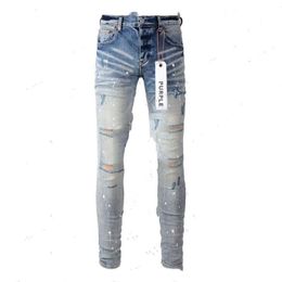 close jeans diseñador Jeans para hombre jeans morados High Street Hole Star Patch Pantalones con panel bordado de estrellas para hombre y mujer pantalones elásticos ajustados