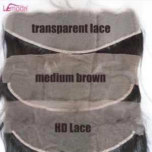 Sluitingen Lemoda HD Transparante kant frontale sluiting recht 13x4 13x6 Lace frontal Alleen 4x4 5x5 6x6 HD Sluiting Human Hair Remy Peruaans