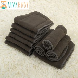 Couches lavables 10 pièces ALVABABY haute absorbante 5 couches insertion de charbon de bambou réutilisable bébé couches lavables couches Inserts 230629