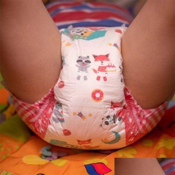 Couches en tissu 3pcs abdl adt baby oneSize big taille rouge mignon imprime ddlg amant jetable bebe daddy domy dom fout